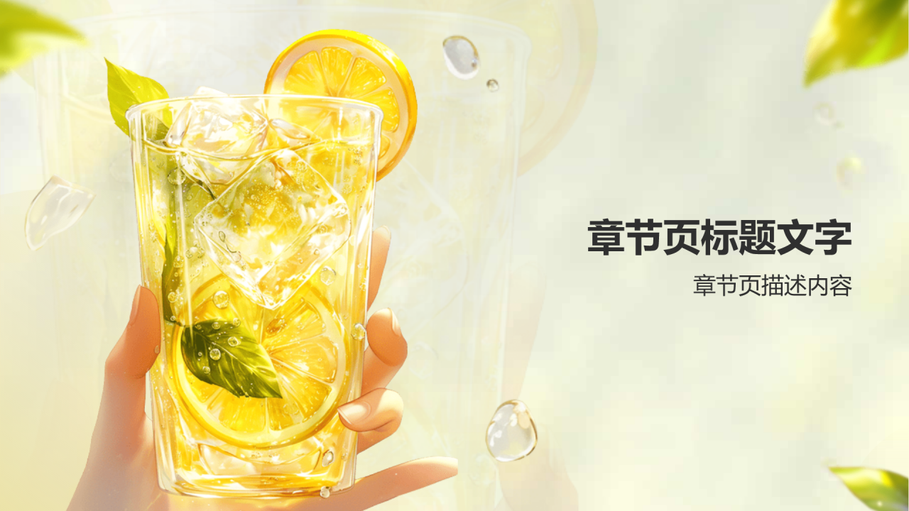 绿色渐变风八月,你好PPT