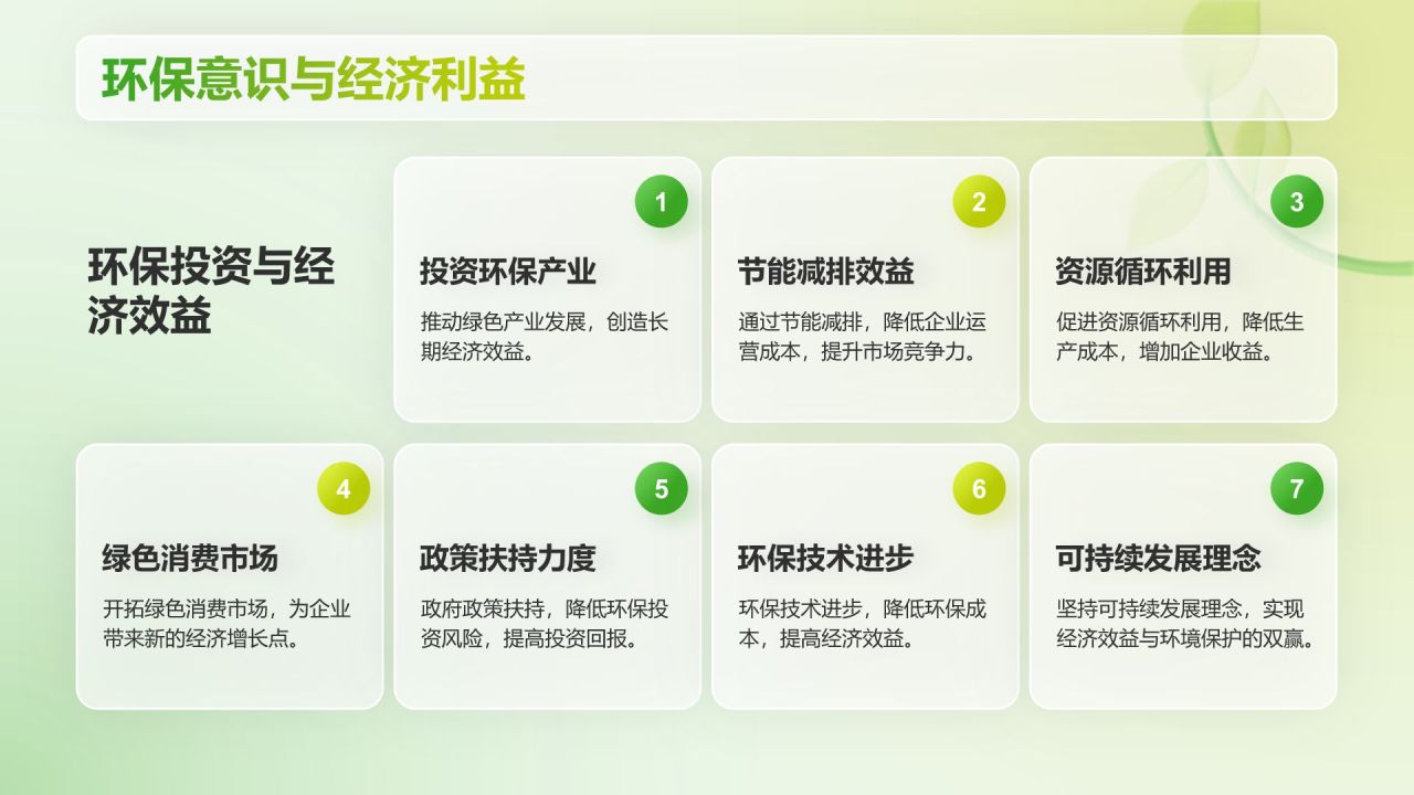绿色3D风低碳环保倡议PPT模板