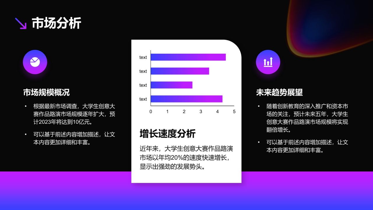 紫色渐变风创意大赛作品路演PPT模板