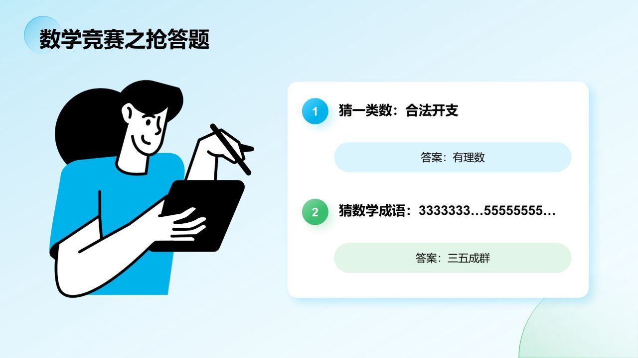 蓝色简约风大学生数学竞赛方案PPT模板