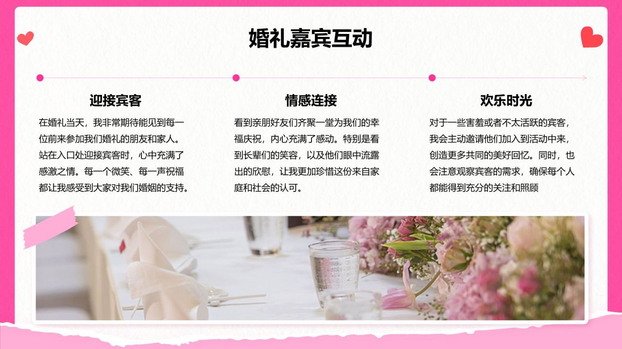 粉色摄影风“婚礼浪漫记忆”——婚礼相册展示模板PPT模板