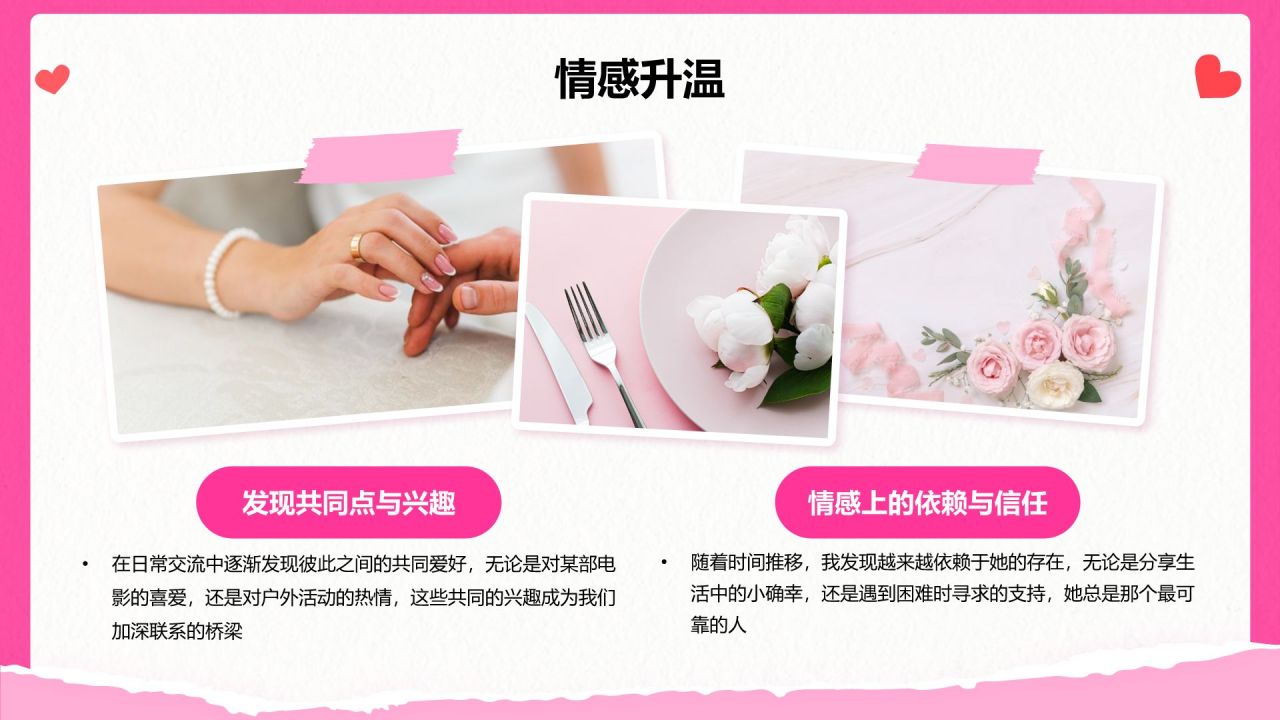 粉色摄影风“婚礼浪漫记忆”——婚礼相册展示模板PPT模板