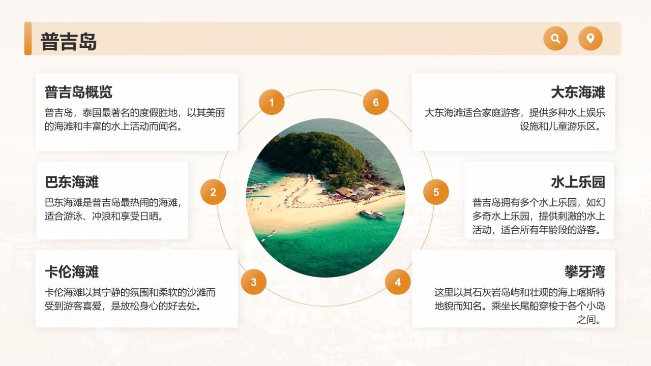 橙色摄影风泰国旅游画册”——风景与文化记录PPTPPT模板