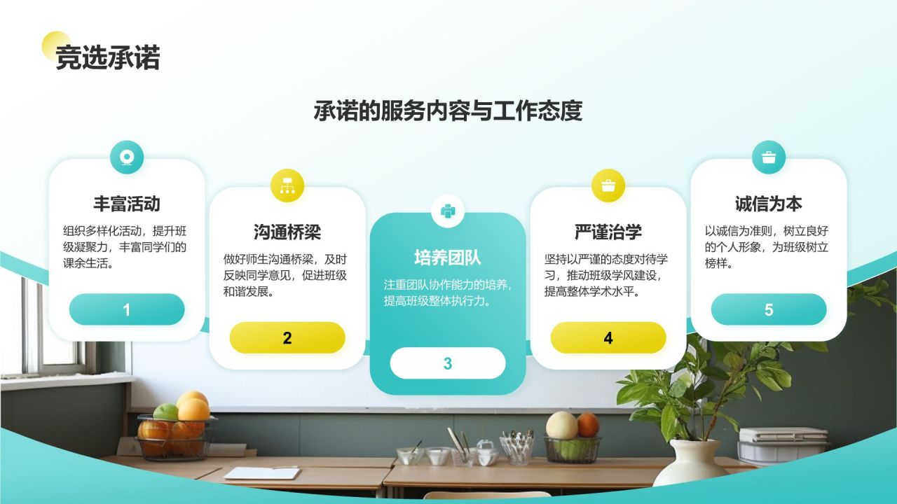 蓝色简约风班长竞选PPT模板