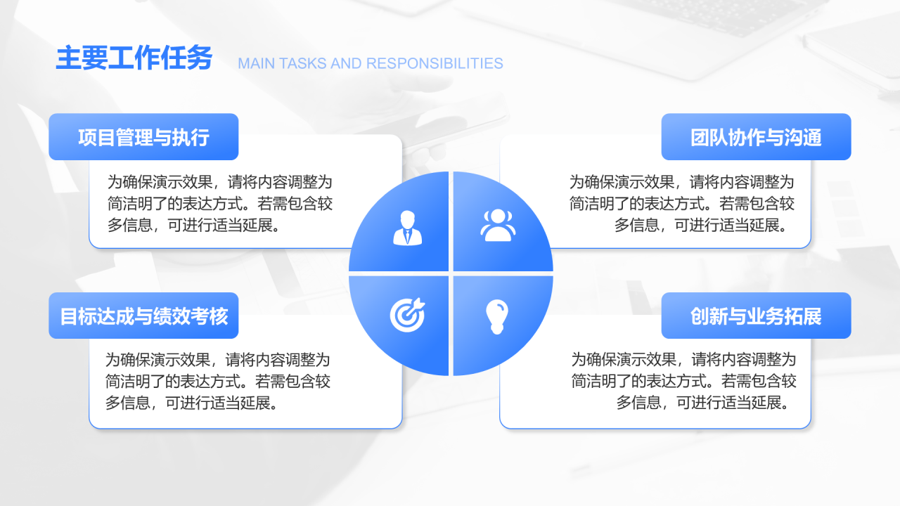 创意风工作总结PPT矩阵图