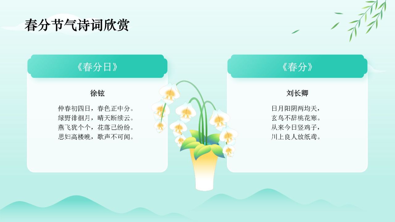 绿色水墨风春分传统习俗与节气变化PPT模板