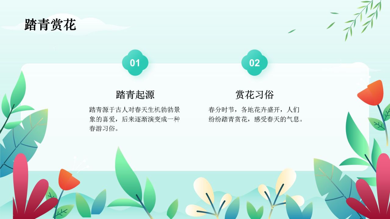 绿色水墨风春分传统习俗与节气变化PPT模板