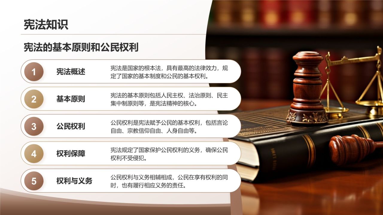 棕色简约风大学生必知的安全法律法规PPT模板