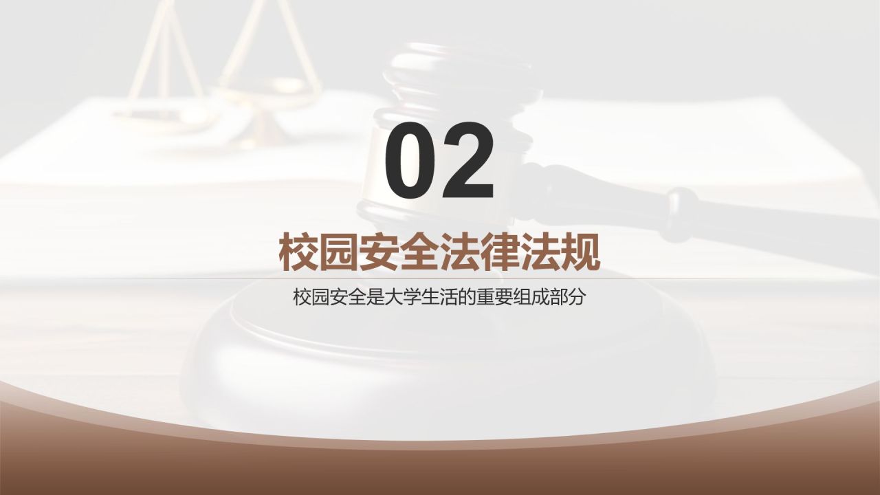 棕色简约风大学生必知的安全法律法规PPT模板