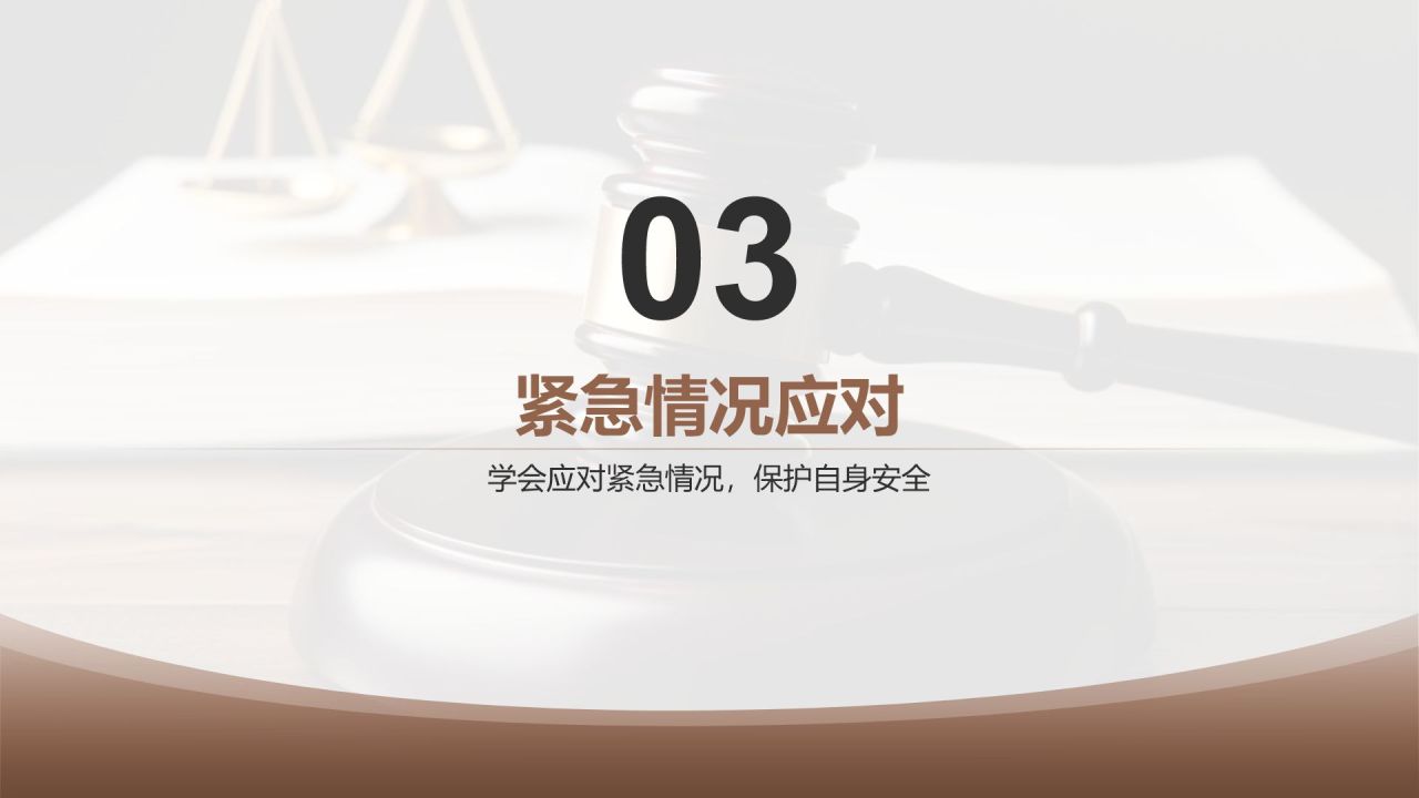 棕色简约风大学生必知的安全法律法规PPT模板