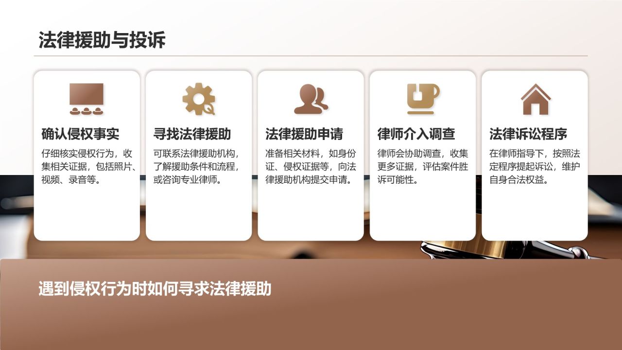 棕色简约风大学生必知的安全法律法规PPT模板