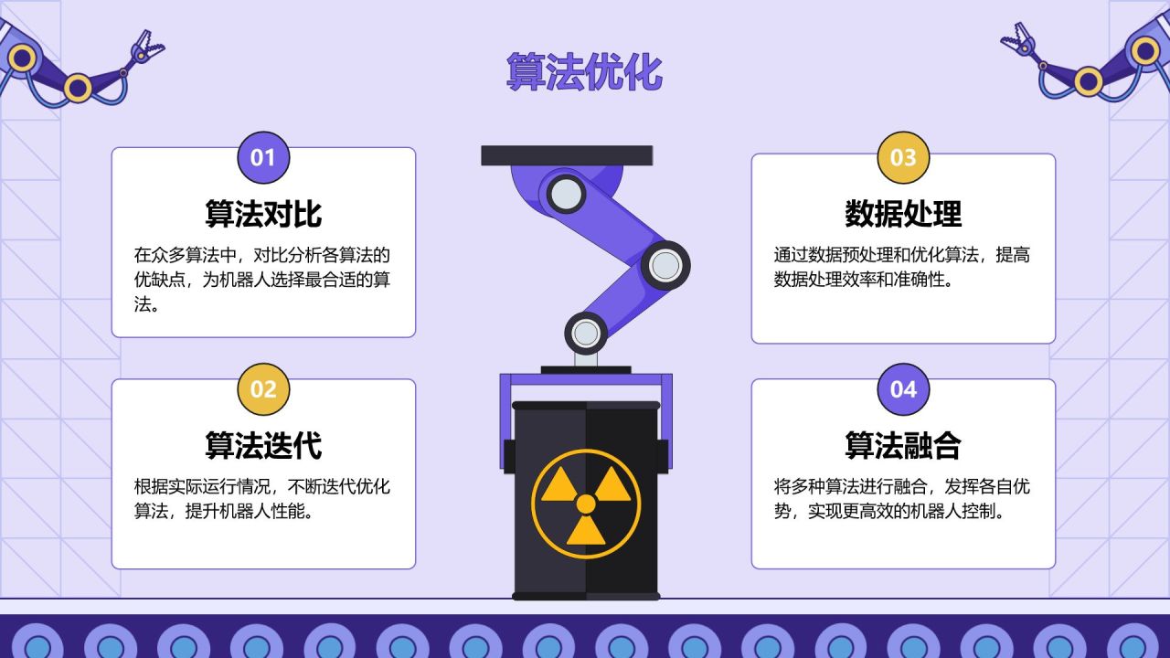 紫色插画风人工智能与商业创新PPT模板