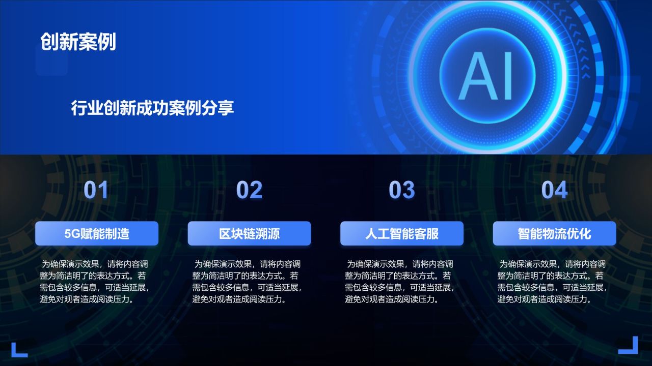 蓝色科技风行业分析概览PPT模板