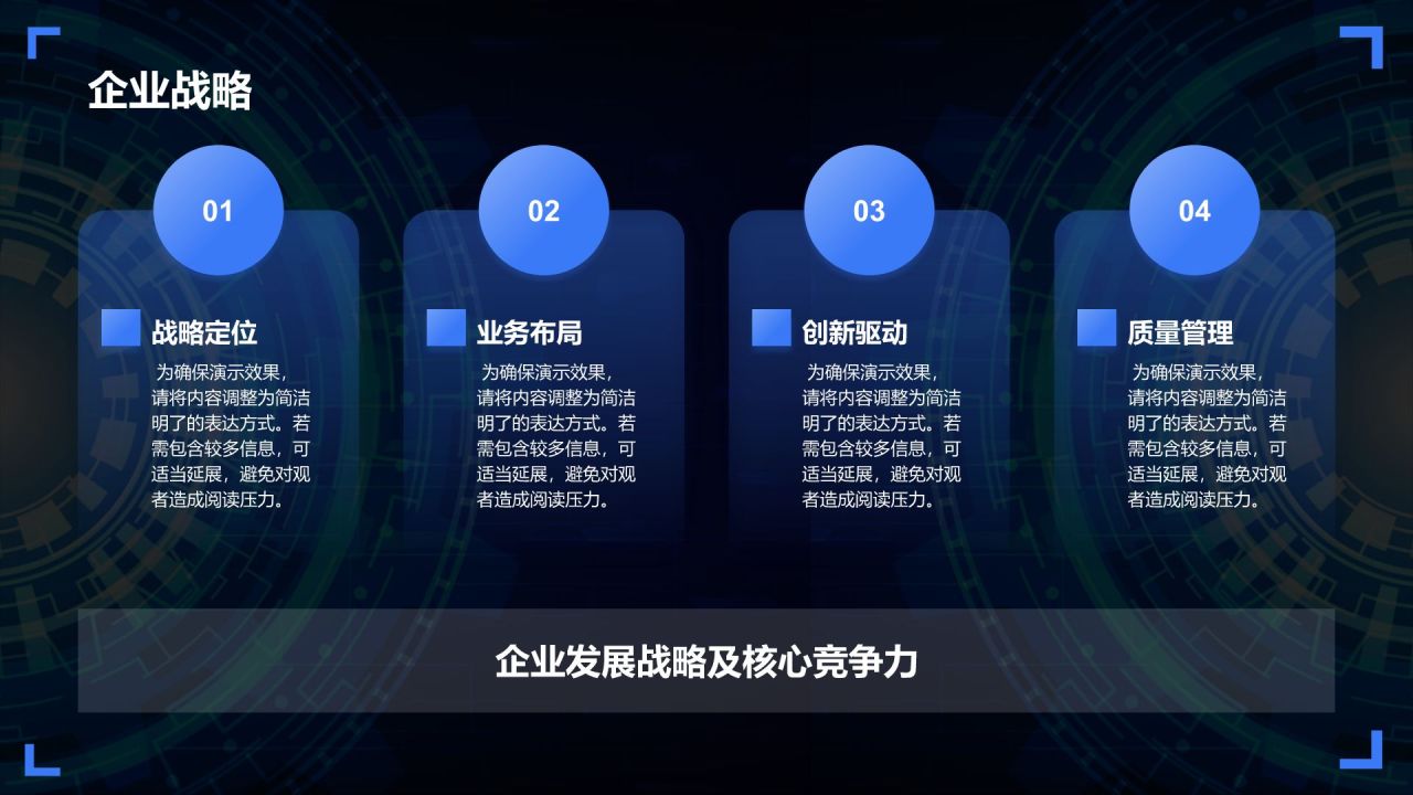 蓝色科技风行业分析概览PPT模板