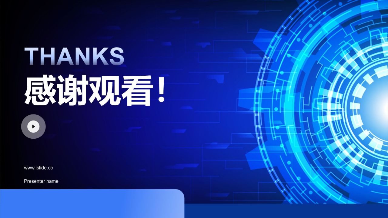 蓝色科技风行业分析概览PPT模板