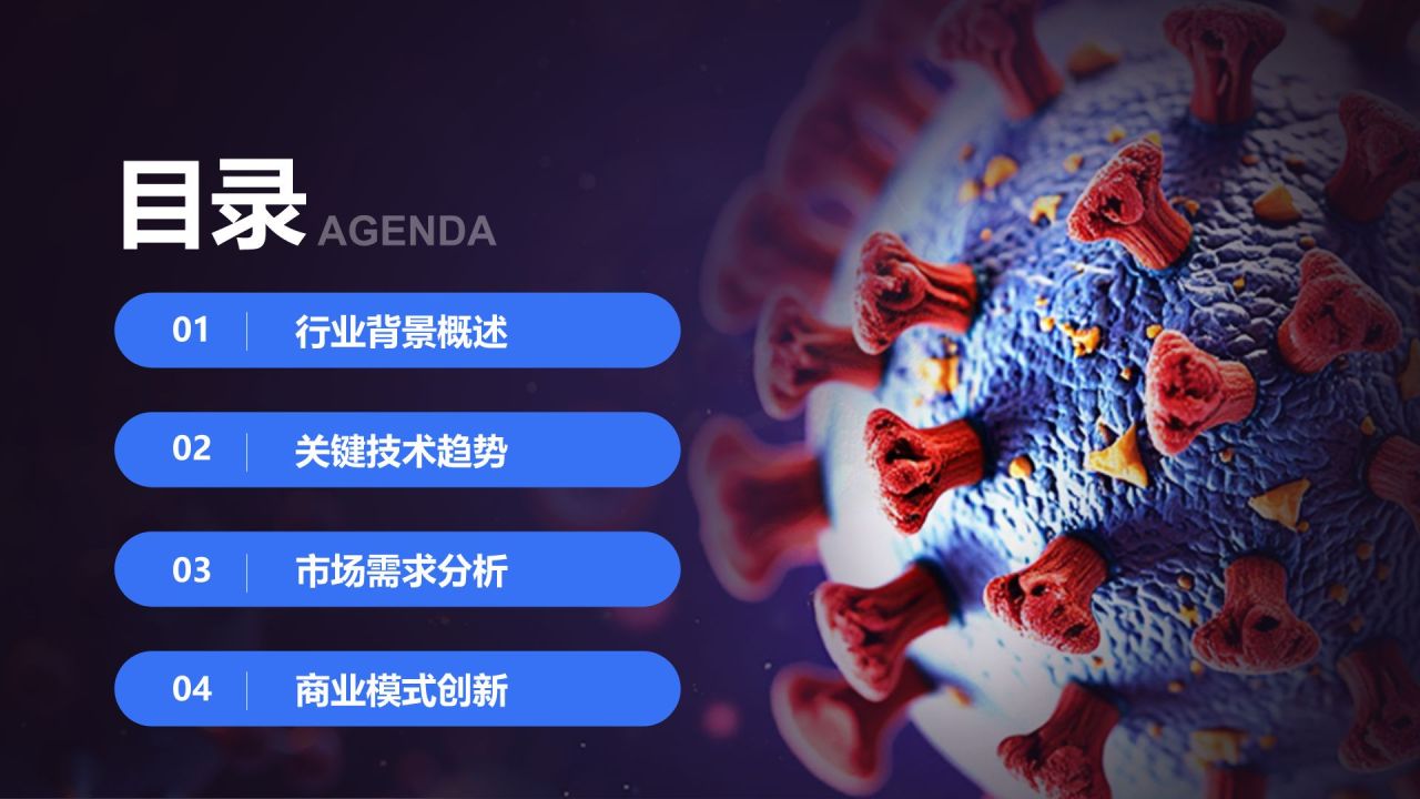 蓝色商务风医疗行业趋势报告PPT模板