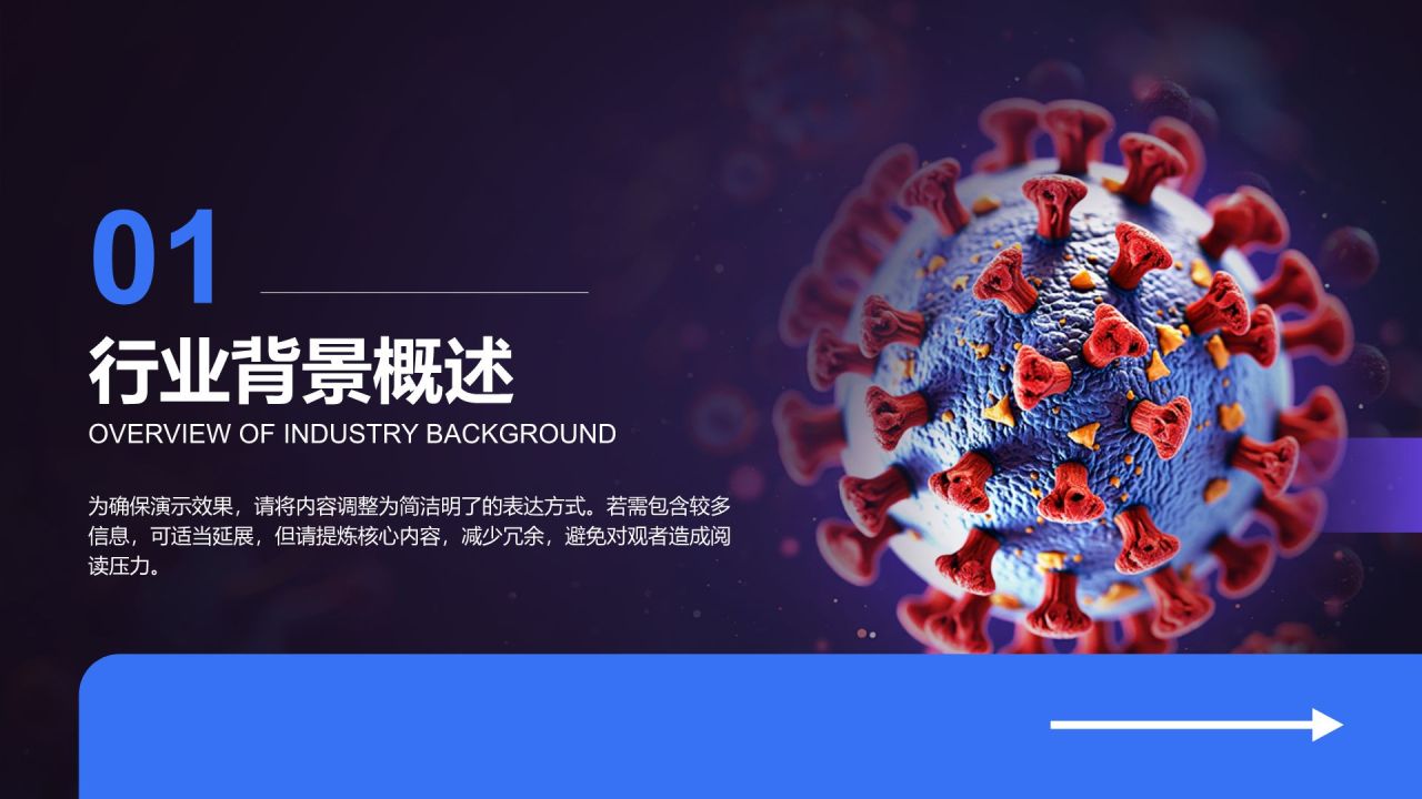 蓝色商务风医疗行业趋势报告PPT模板