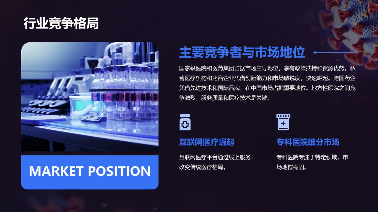 蓝色商务风医疗行业趋势报告PPT模板