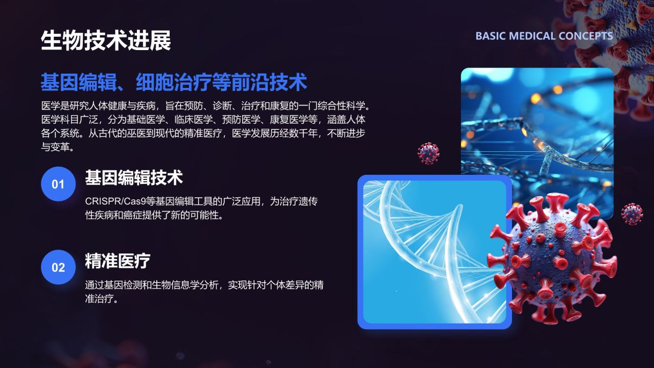 蓝色商务风医疗行业趋势报告PPT模板