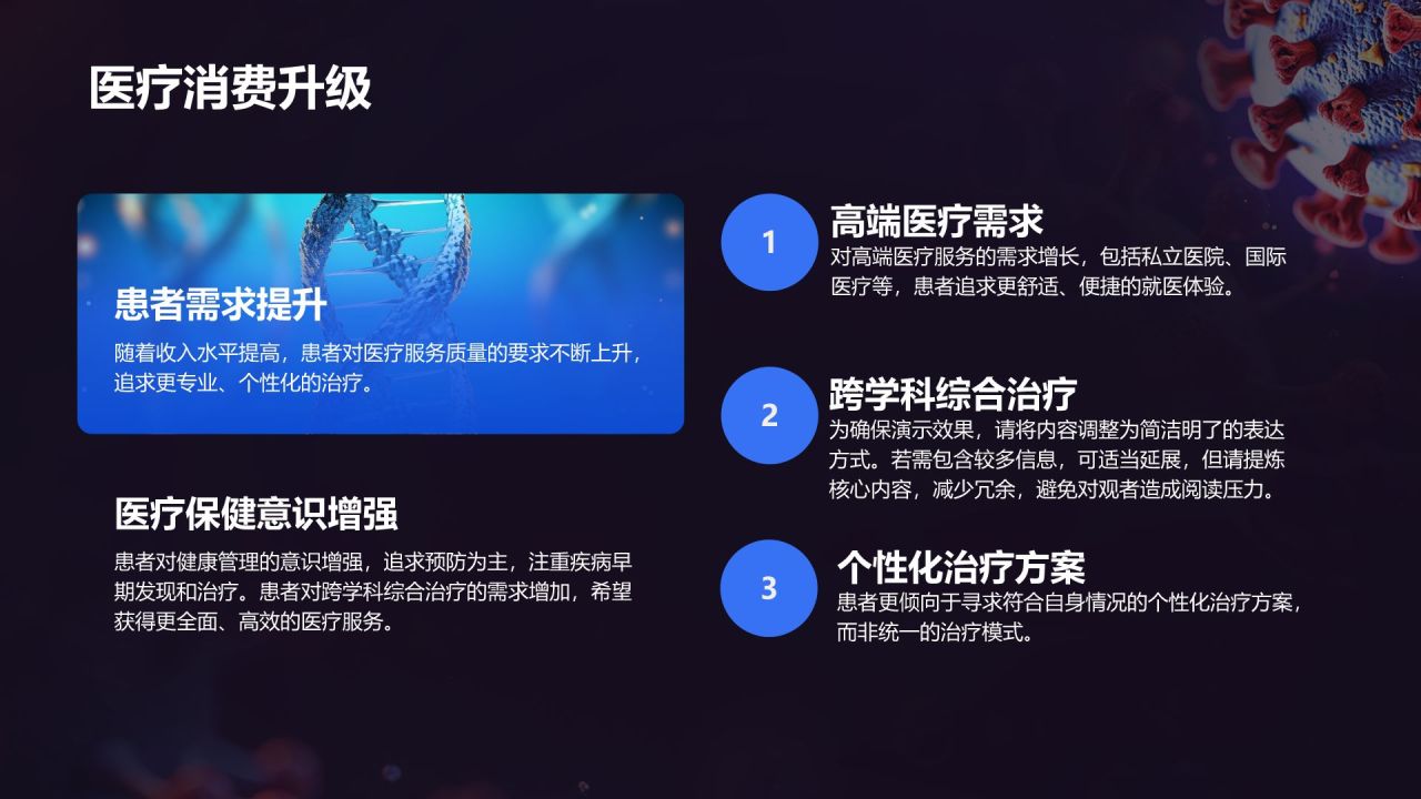 蓝色商务风医疗行业趋势报告PPT模板