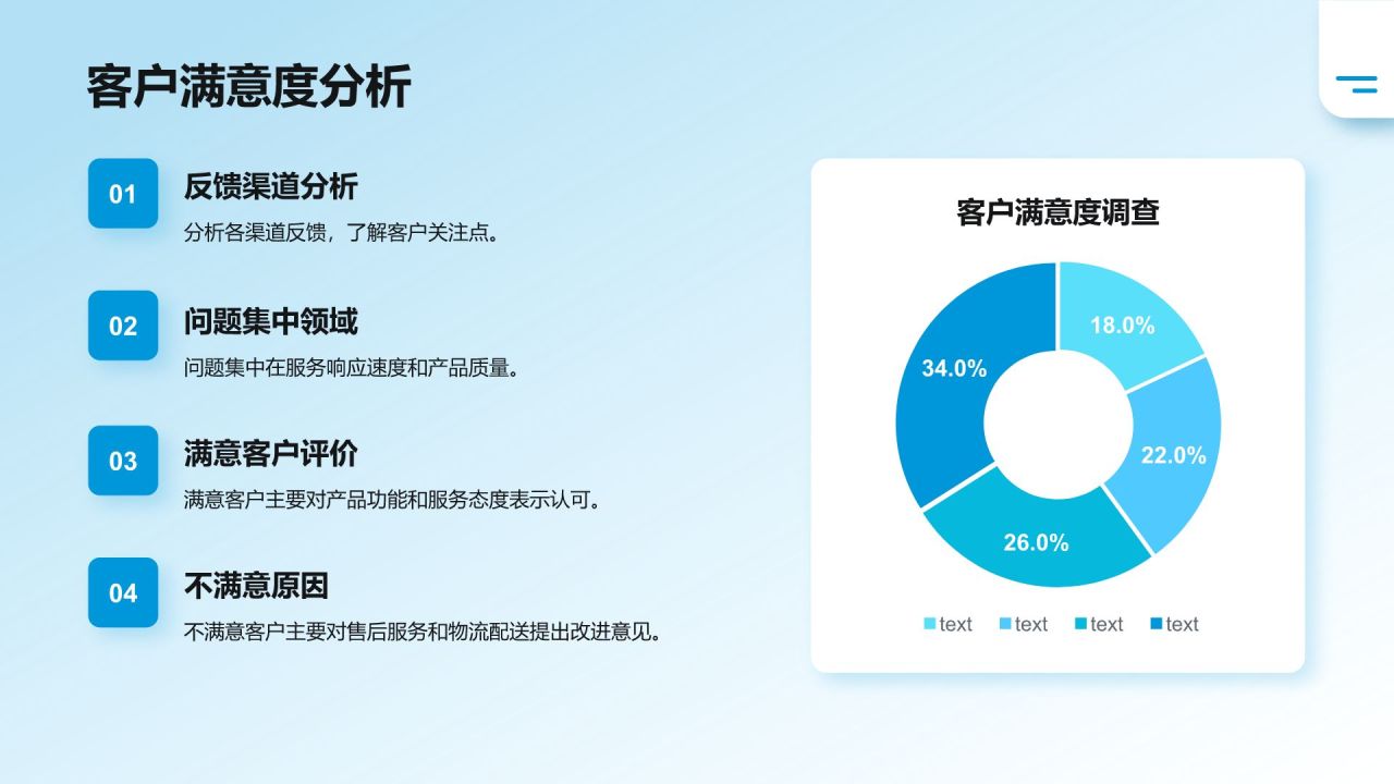 蓝色商务风季度工作总结汇报PPT模板