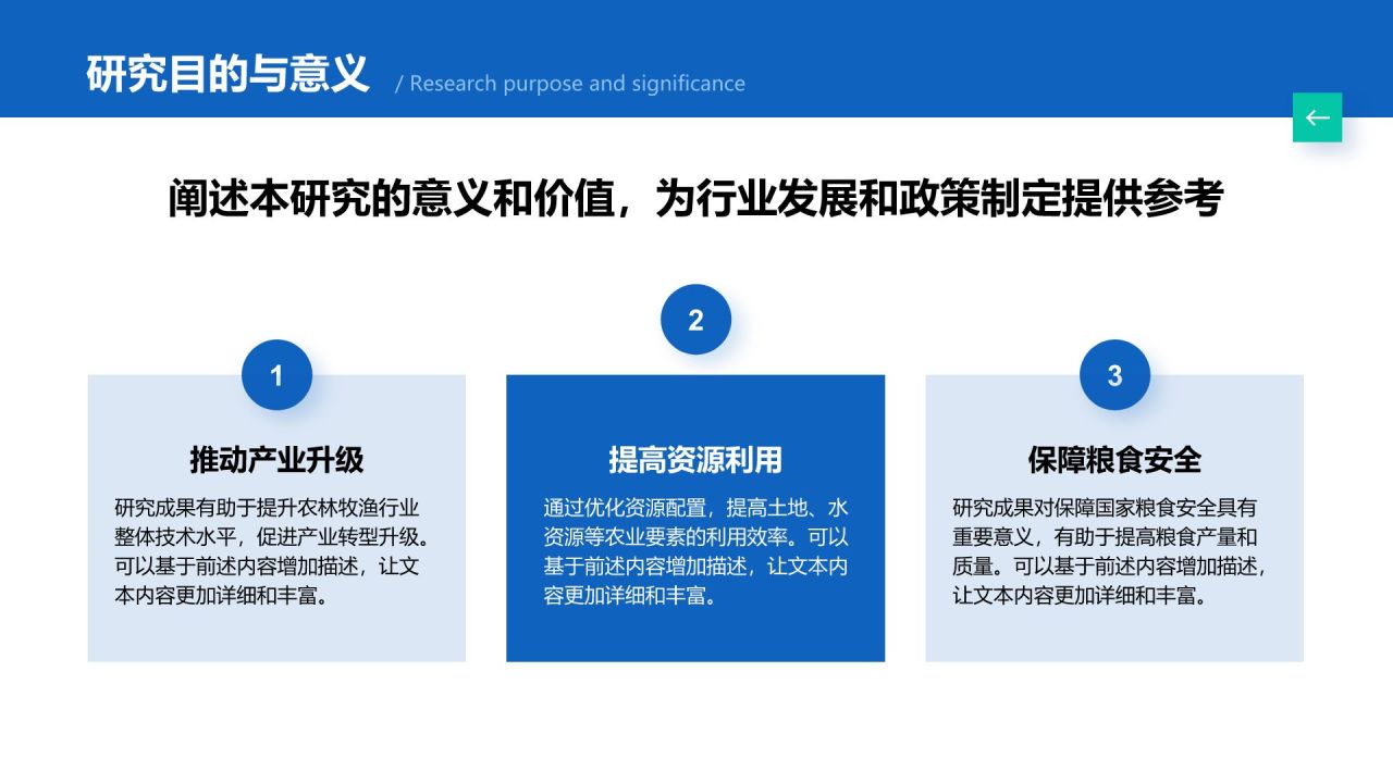 蓝色简约风毕业研究成果汇报PPT模板