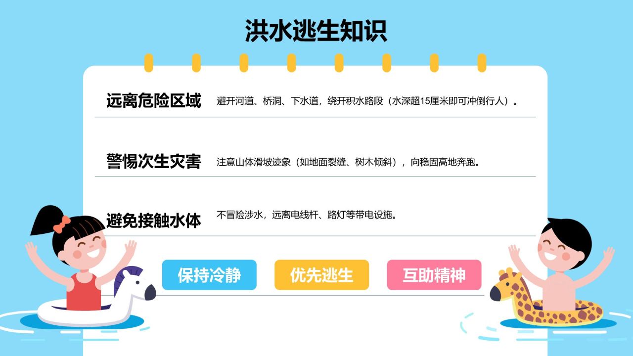 蓝色卡通风中小学生安全知识培训PPT模板