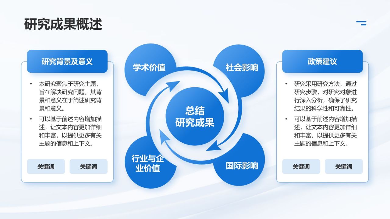 蓝色简约风毕业论文答辩PPT模板