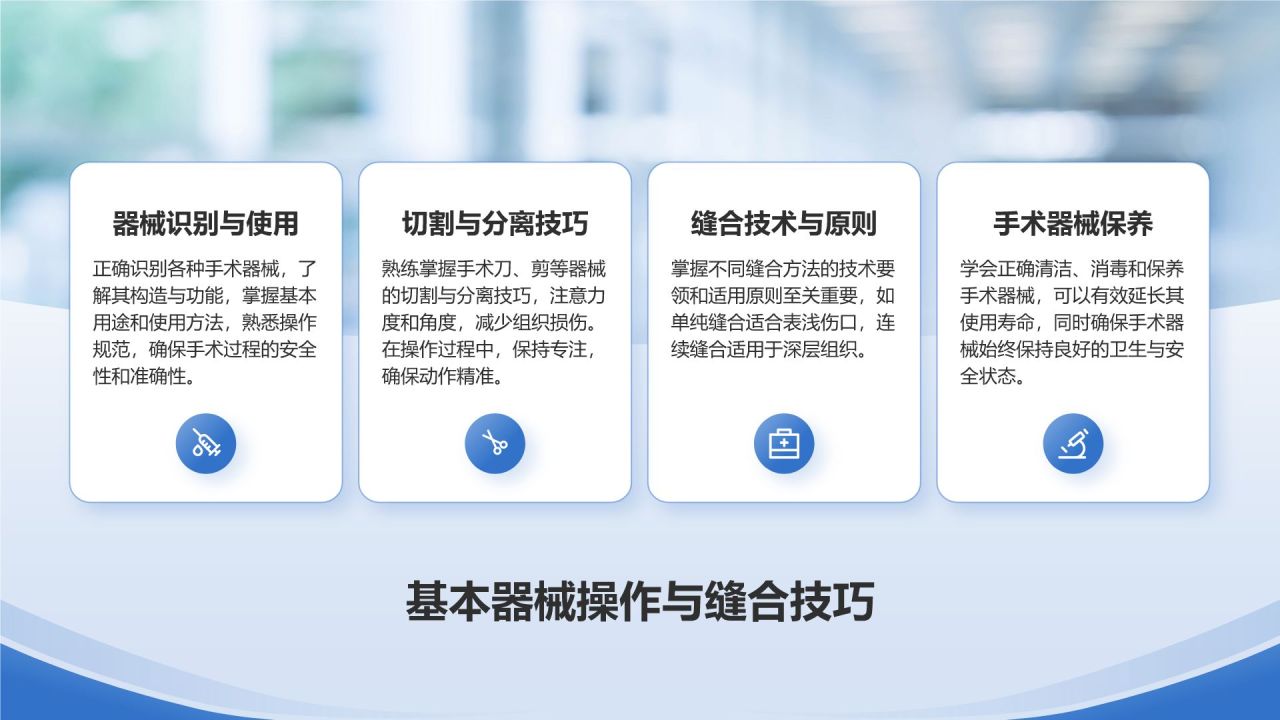 蓝色商务风医护培训通用PPT模板