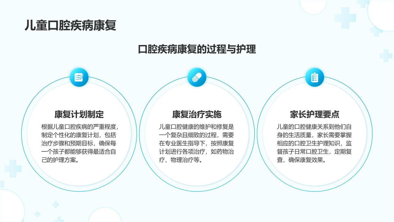 蓝色简约风儿童牙齿保健与口腔健康管理PPTPPT模板