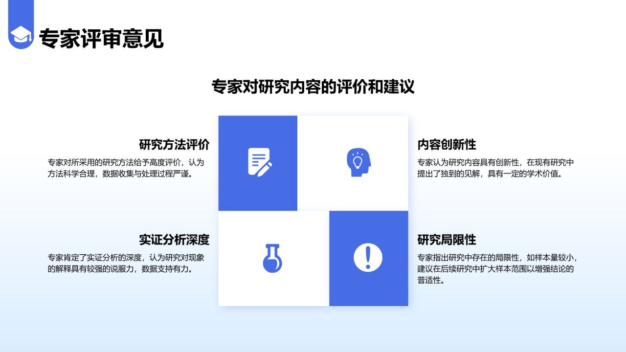 蓝色简约风毕业答辩中期评审报告PPT模板