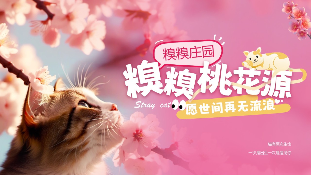 粉色公益宣传糗糗桃花源