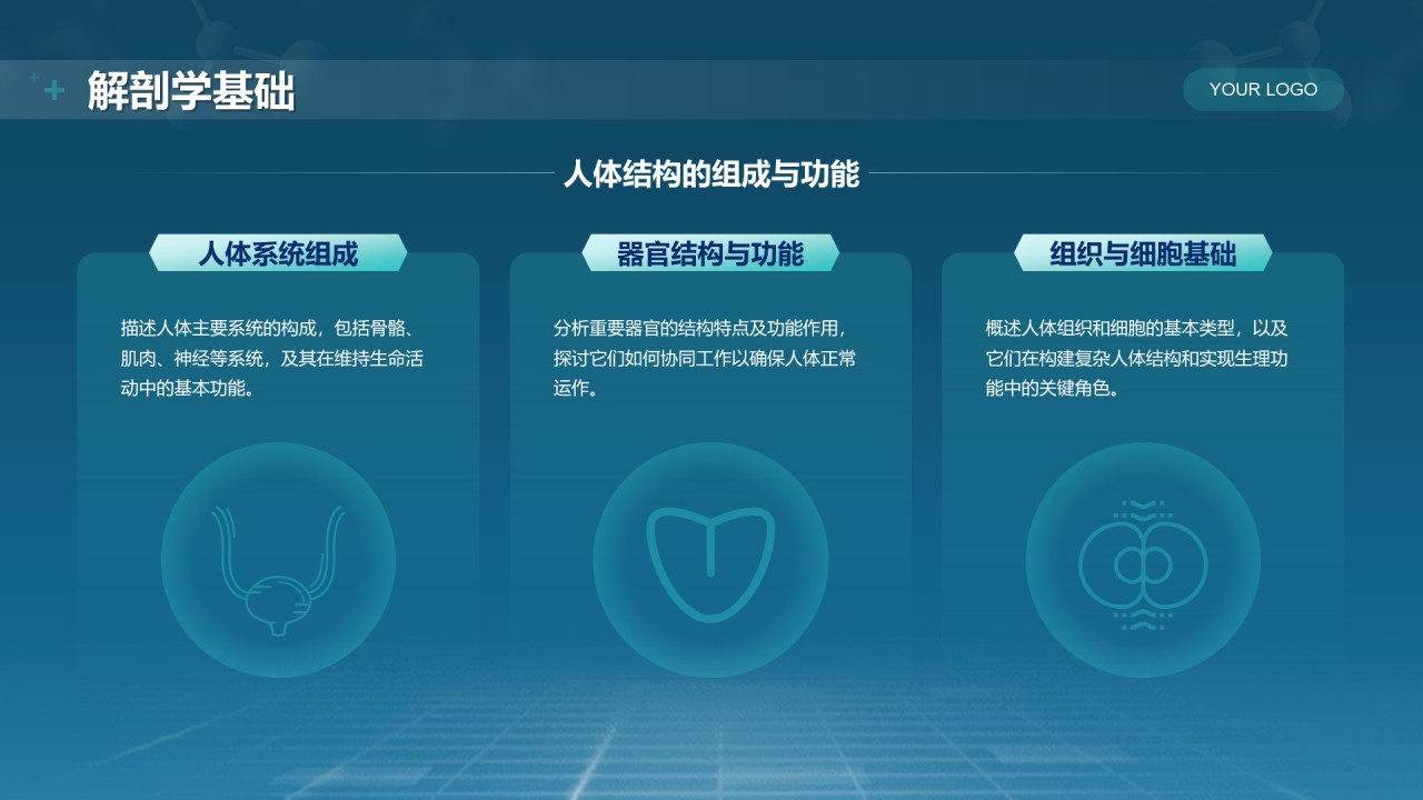 蓝色科技风医学基础知识与临床应用PPT模板