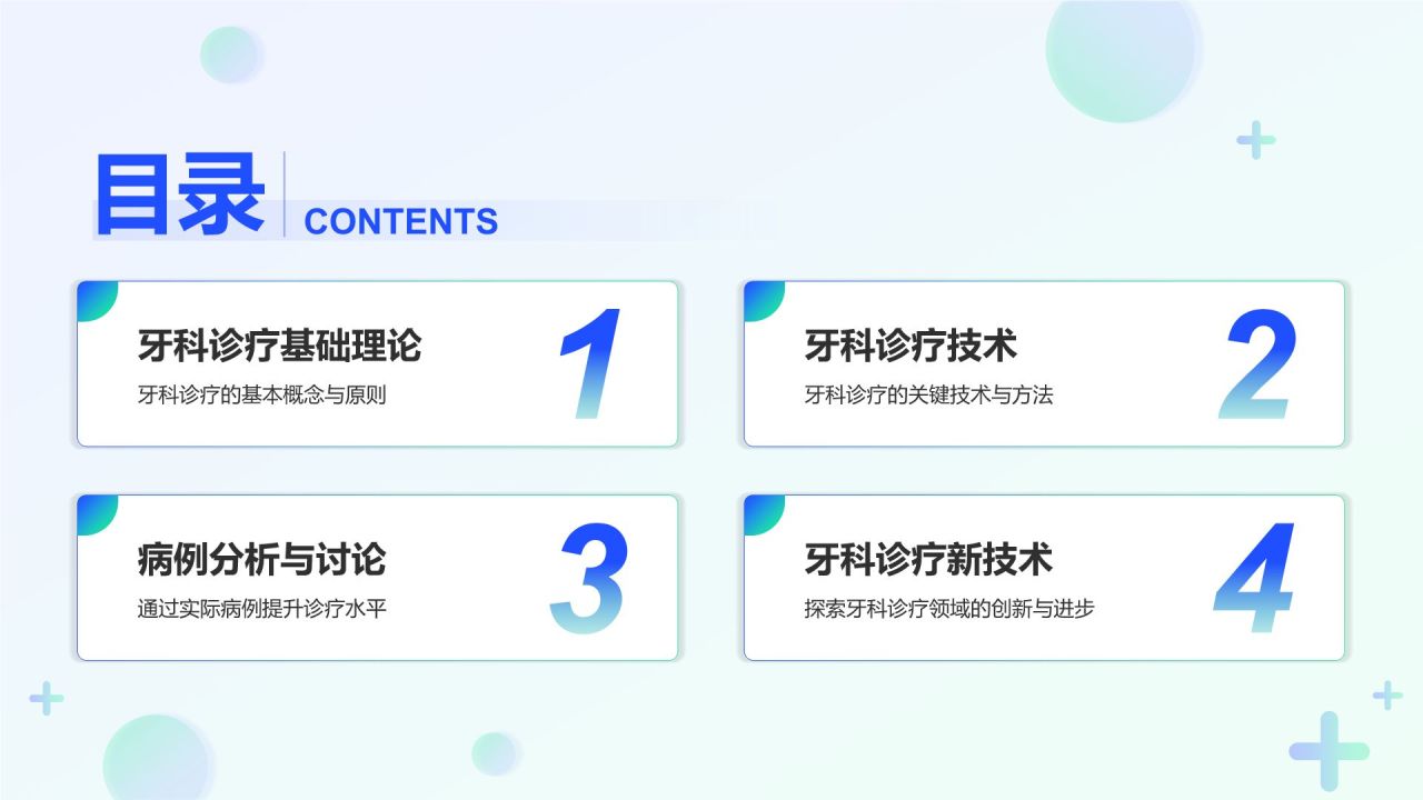 蓝色3D风牙科诊疗技术与病例分析PPT模板