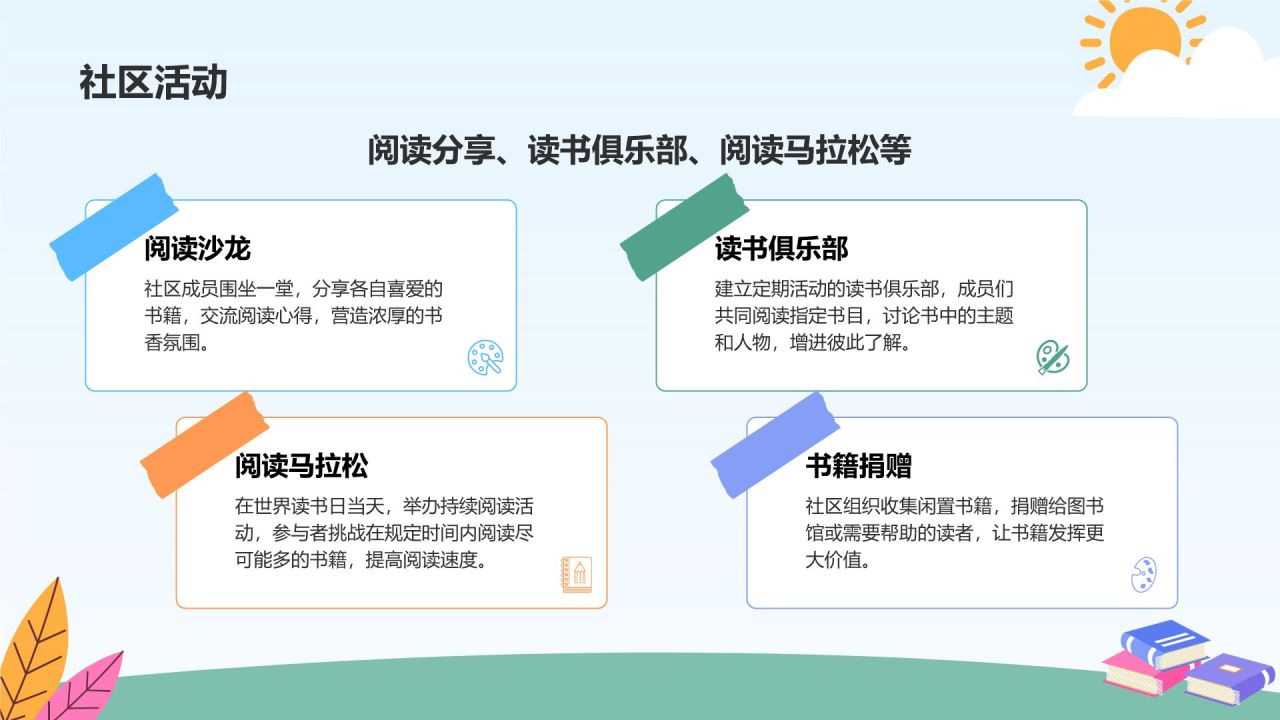 蓝色卡通风世界读书日的由来与意义PPT模板