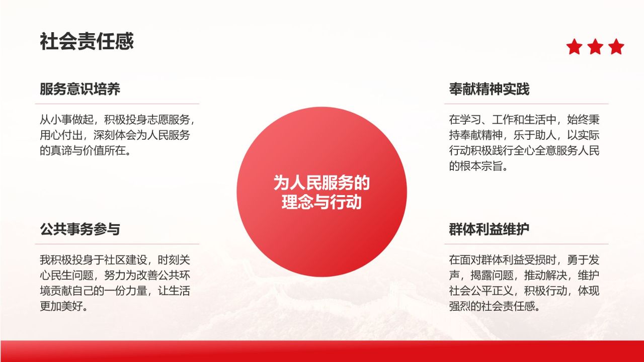 红色党政风入党积极分子答辩汇报PPT模板