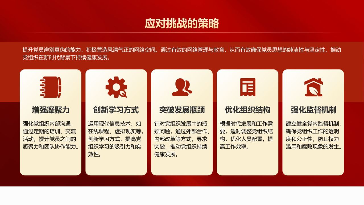 红色党政风党组织建设的成功案例PPT模板