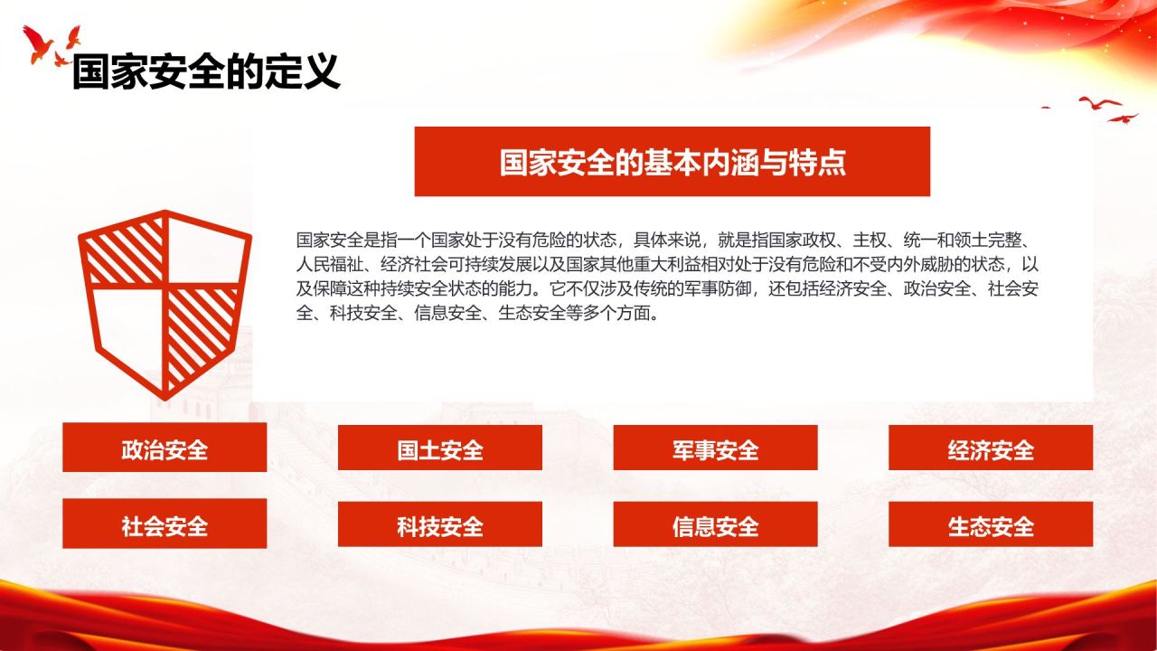 红色党政风国家安全基础知识互动教学PPT模板