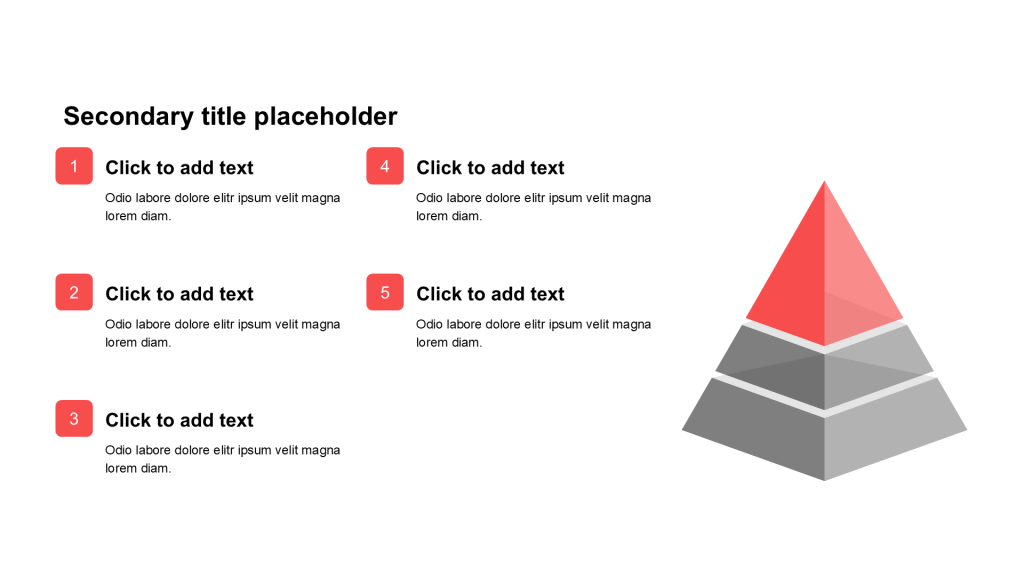 Simple flat pure text pyramid