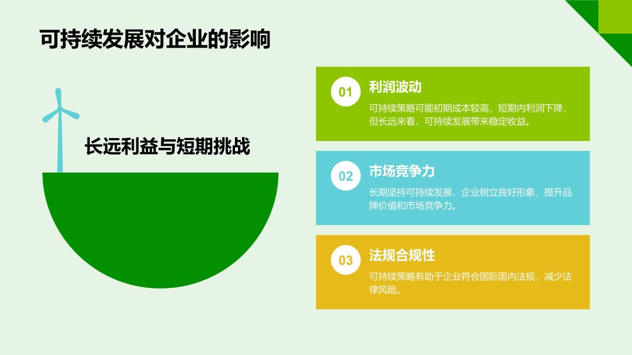 绿色插画风企业可持续发展策略PPT模板