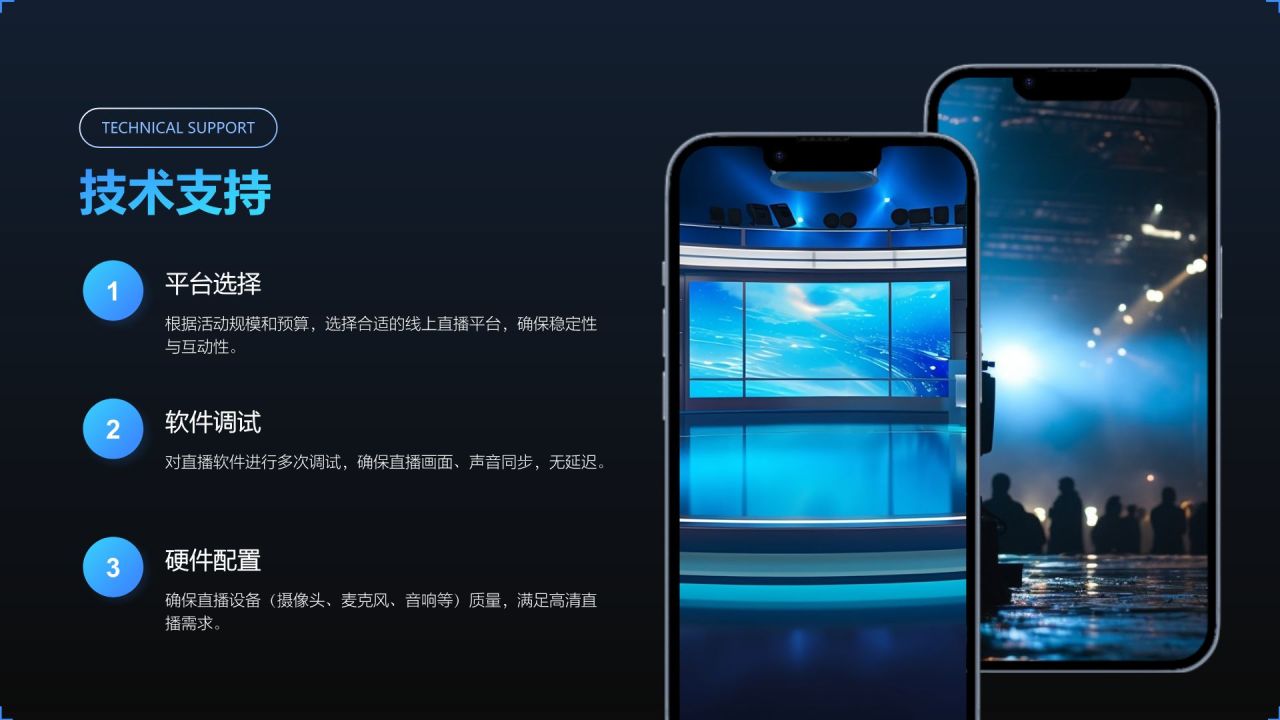 蓝色简约风线上产品发布会活动策划PPT模板