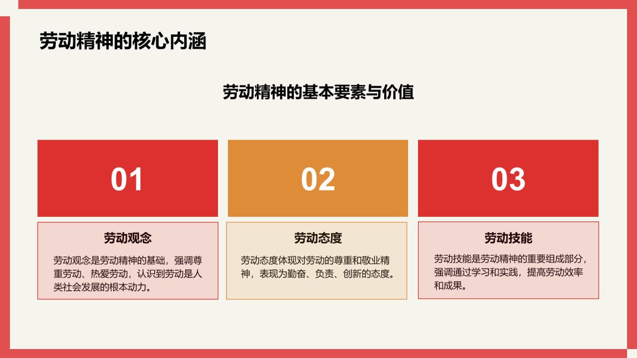 红色插画风国际劳动节介绍PPT模板