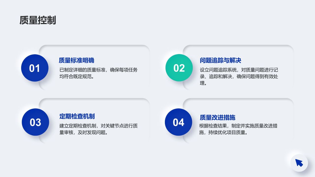 蓝色新拟态项目进展阶段汇报PPT模板