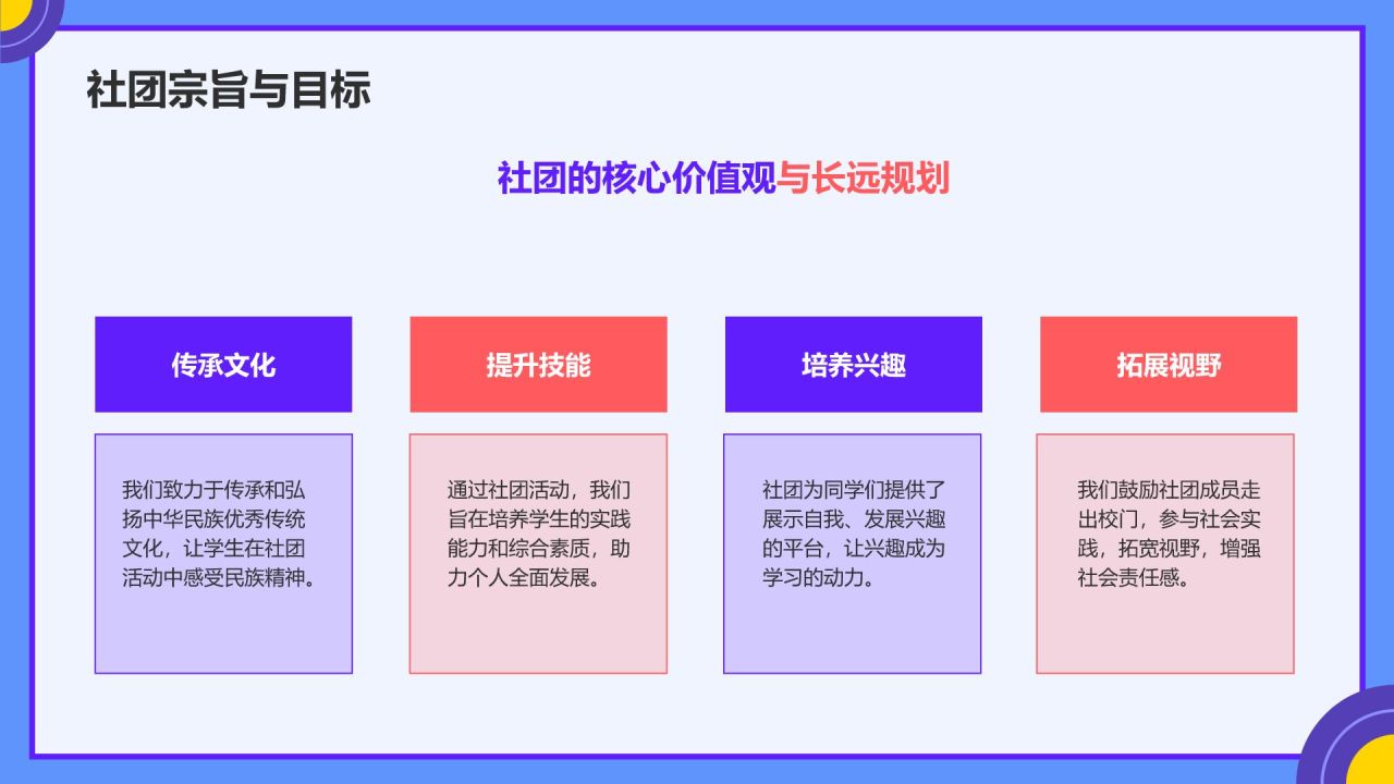 紫色孟菲斯学生社团汇报展示PPT模板