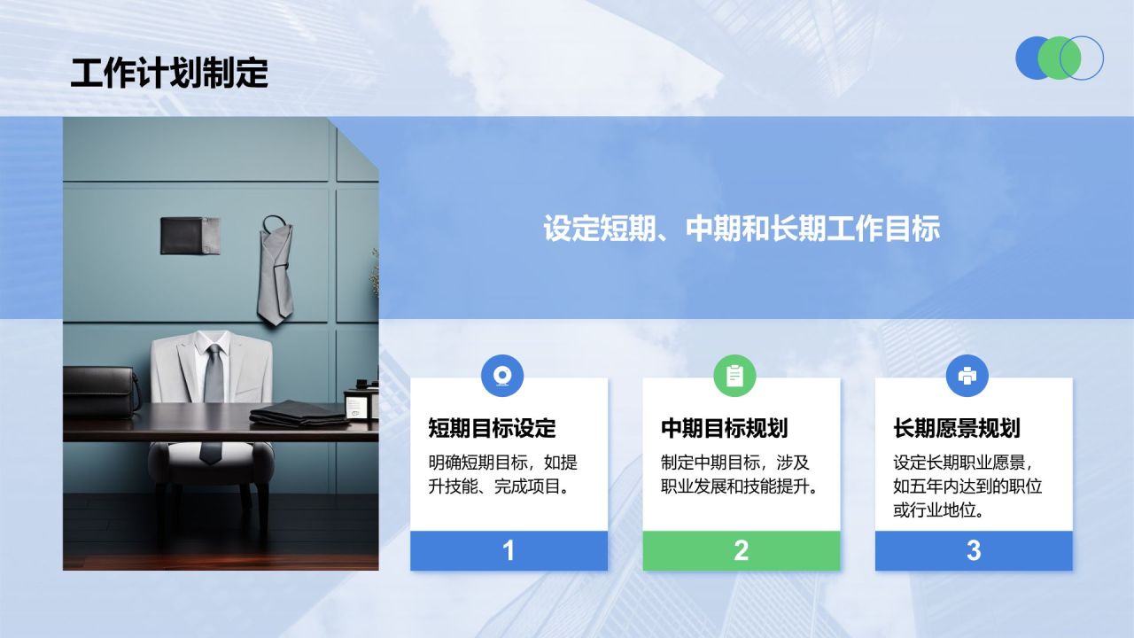 蓝色商务风职场成长蓝图汇报PPT模板