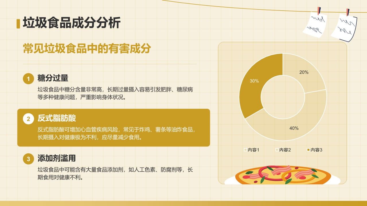 黄色插画风食品安全科普PPT模板