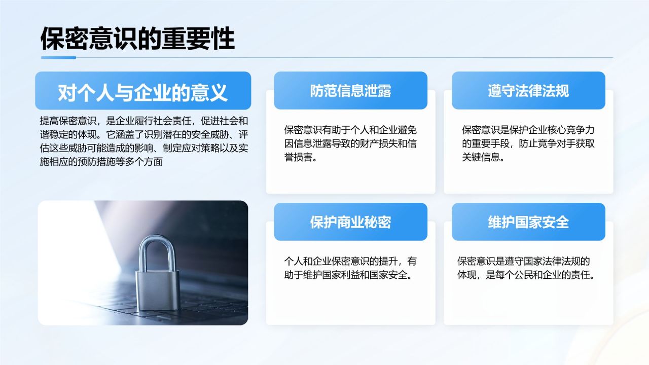蓝色3D风全国保密宣传教育PPT模板