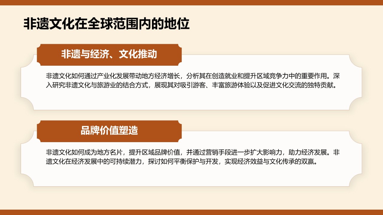 棕色复古风非遗文化PPT模板