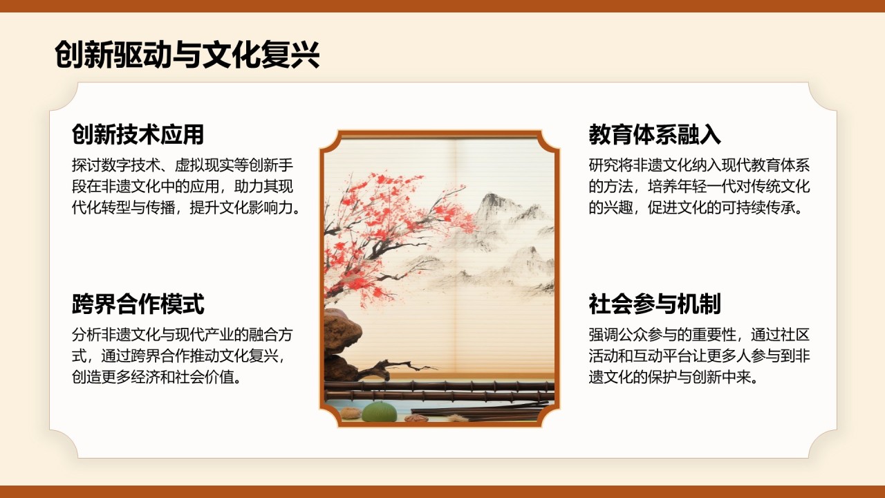 棕色复古风非遗文化PPT模板