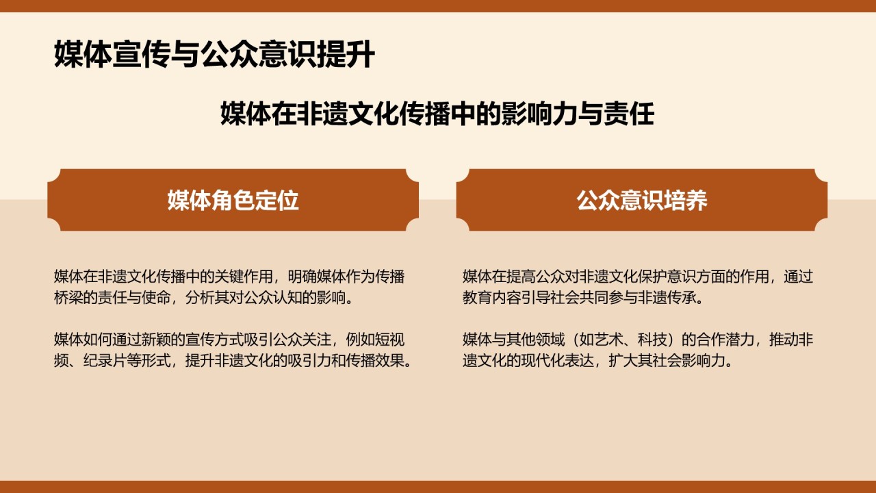 棕色复古风非遗文化PPT模板